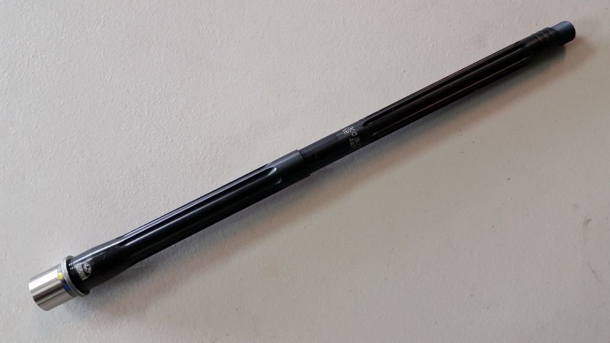 FAXON FIREARMS 16" HEAVY FLUTED BARREL, 300 BLK CARBINE-LENGTH 416-R STAINLESS QPQ BLACK NITRIDE